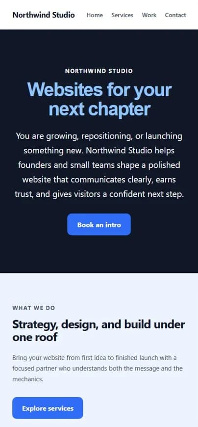 Northwind Studio website preview